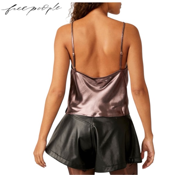 NWT Free People Sunset Shimmer Top in Rose Gold - Picture 2 of 10